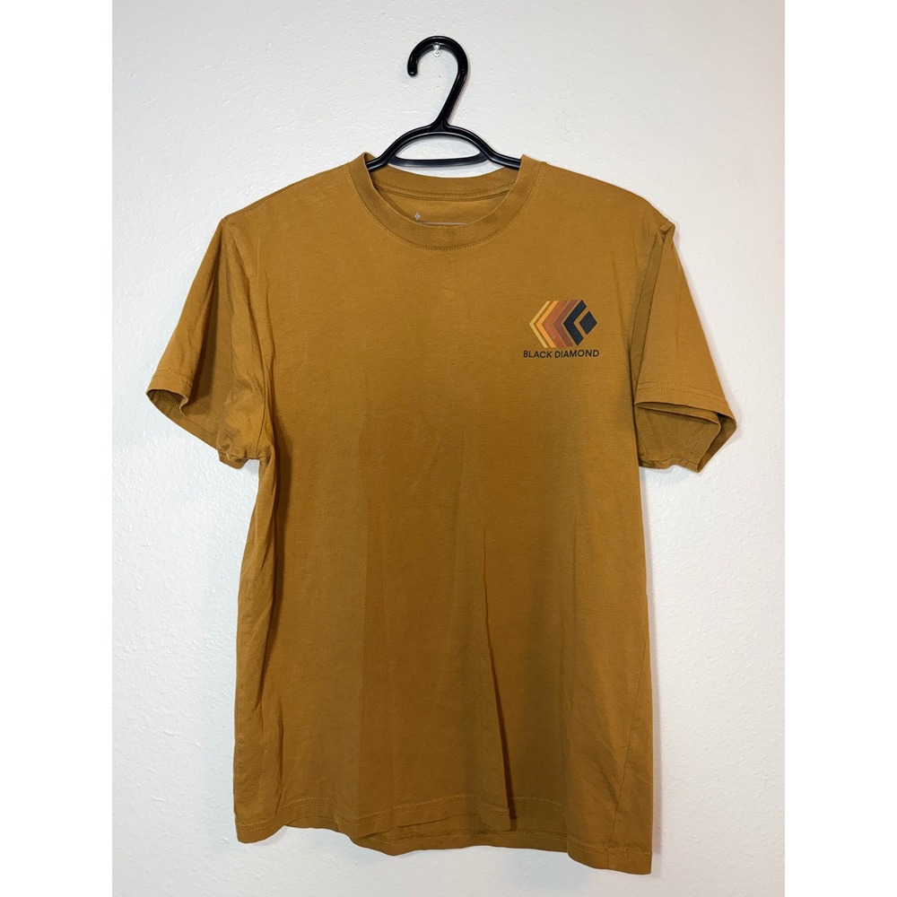 Black Diamond Mens Organic Cotton Graphic T-Shirt Ochre Yellow Small